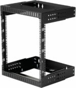 StarTech.com 2-Post 12U Heavy-Duty Wall Mount Network Rack, 19" Open Frame Server Rack with Adjustable Depth, Wall Mount Data Rack for IT / AV / Patch Panel / Computer Equipment (RK12WALLOA)