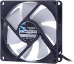 Fractal Design Silent Series R3 White - Silent computer fan - Optimized for quiet operation - 92 mm - Rotational speed 1500 RPM - Black ribbon cable - Rifle bearings - 12v - Black/White (Single)
