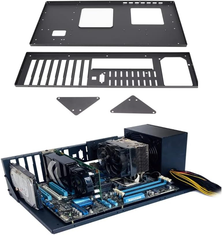MK 01 DIY Gaming Computer Case, Open Chassis Case Rack for Motherboards, Within 305x245mm, Widely Body Heat Dissipation Design, SSD Motherboards Accessories