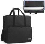 CURMIO Desktop Computer Tower and Monitor Carrying Case,Travel Tote Bag for PC Chassis, Monitor, Keyboard, Cable and Mouse, Earphone, Bag Only, Black