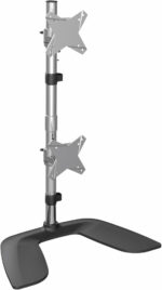 StarTech.com Vertical Dual Monitor Stand - Supports Monitors 13” to 27” - Adjustable - Computer Monitor Stand for Double Stacked VESA Monitors - Black (ARMBARDUOV) - Image 2