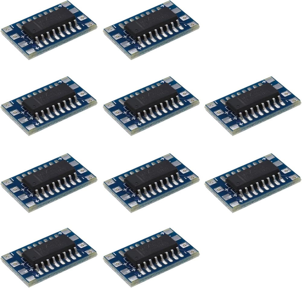eMagTech 10PCS Mini RS232 MAX3232 to TTL Level Converter Serial Module Board Adapter 3~5V MAX3232 Breakout Board Computer Cable Serial Adapters Electronic Components