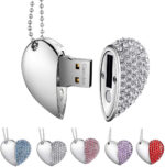 Garrulax USB Flash Drives, Premium Heart Diamond High Speed USB 2.0 Flash Data Storage Drive Memory Pen Stick Flash Disk Pendrive