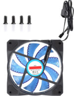 Chassis Fan, Computer Case Fan, Computer Accessory PC Cooling Fan,Noise Reduction, LED Multicolored 3 Wired 15 Light Fan, 12 CM, 1200 RPM (15 lights blue) - Image 2