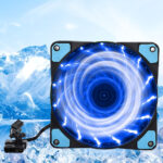 Chassis Fan, Computer Case Fan, Computer Accessory PC Cooling Fan,Noise Reduction, LED Multicolored 3 Wired 15 Light Fan, 12 CM, 1200 RPM (15 lights blue)