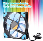 Chassis Fan, Computer Case Fan, Computer Accessory PC Cooling Fan,Noise Reduction, LED Multicolored 3 Wired 15 Light Fan, 12 CM, 1200 RPM (15 lights blue) - Image 5
