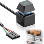 PC Power Button Power Switch PC Accessories Switch Start Button External Power Switch for Desktop Computers On Off LED Power Switch PC Components On-Switch 2 m Extension Cable