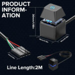 PC Power Button Power Switch PC Accessories Switch Start Button External Power Switch for Desktop Computers On Off LED Power Switch PC Components On-Switch 2 m Extension Cable - Image 4