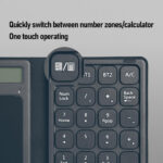 Denash Bluetooth Number Pad,3 in 1 Foldable Numeric Keypad with Display Calculator & Touchpad,Wireless Numeric Keypad for Tablet Laptop PC - Image 3