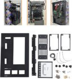 DIY Gaming Computer Case, ATX Open Chassis Case Rack for M ATX ITX Motherboards, Gaming PC Case Open Frame with Handle, Heat Dissipation Design, SSD Motherboards Accessories