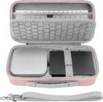 GEEKRIA Desktop Computer Hard Travel Case, Compatible with Apple 2024 Mac mini M4 / Mac mini Pro, Fit for Magic Keyboard, Mouse, Trackpad and Accessories (Pink)