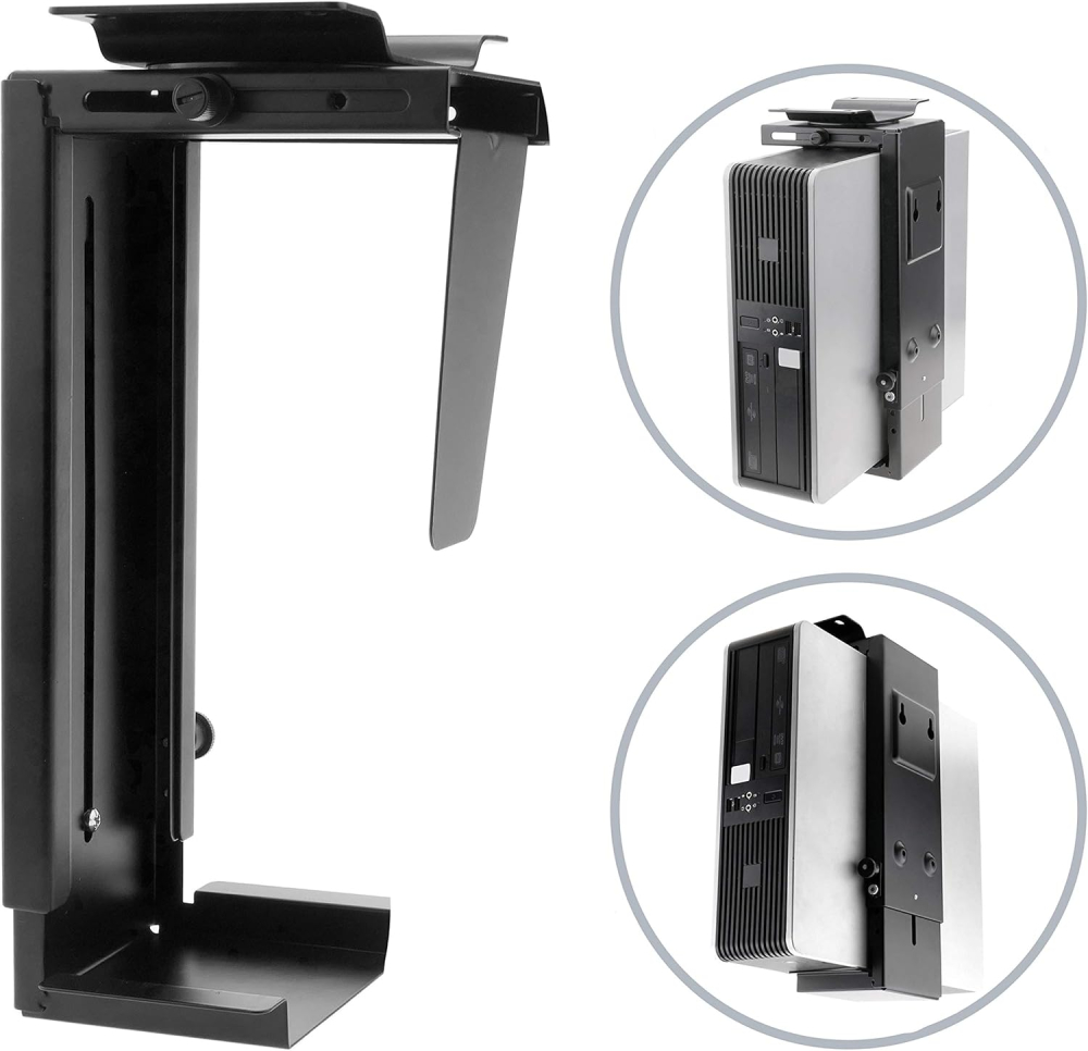 PrimeMatik AC65-0002-VCES - Computer Case or Adjustable Wall Mount (88-203mm) - Black