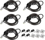 I3C Laptop Lock, Combination Security Lock Cable with Keys and Anchor Plate, Anti Theft Lock for compatible with Business Electronics, Monitors, Tablets (5 Set)