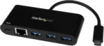 StarTech HB30C3AGEPD 3PORT USB C HUB W/GBE AND PD 2.0 - TYPE C TO 3X A - USB 3.0 - (Components  Add On Cards & Controllers)