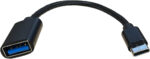 sb components USB Type C Adapter Cable Converts USB-C Female into USB-A with OTG Technology, Enables Connection of USB Type C For Laptop, Tablet, or Phone (Black) - Image 2
