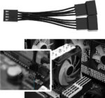 OTOTEC 4PCS 1 to 2 Way 4 Pin PWM Fan Splitter Cable 12V Computer PC Case Fan Converter Cable 5cm Cable Length Computer Accessories Black - Image 2