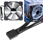 OTOTEC 4PCS 1 to 2 Way 4 Pin PWM Fan Splitter Cable 12V Computer PC Case Fan Converter Cable 5cm Cable Length Computer Accessories Black - Image 3