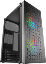 Mars Gaming MC-S1, Ultra-Compact Micro-ATX PC Case, ARGB Front Lighting 12 Modes, FRGB Fan, Full Side Window Gaming Case, Supports Liquid Coolers up to 120mm, Pink - Image 2