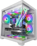 Mars Gaming MC-S1, Ultra-Compact Micro-ATX PC Case, ARGB Front Lighting 12 Modes, FRGB Fan, Full Side Window Gaming Case, Supports Liquid Coolers up to 120mm, Pink - Image 3