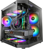Mars Gaming MC-S1, Ultra-Compact Micro-ATX PC Case, ARGB Front Lighting 12 Modes, FRGB Fan, Full Side Window Gaming Case, Supports Liquid Coolers up to 120mm, Pink - Image 4