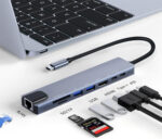 Hanstore 8 in 1 USB C Hub, USB C Adapter with 100W PD, 4K 30Hz HDMI, USB-A 3.0, USB-A 2.0, SD/TF Card Reader, USB C Data Port & 100M RJ45 Port for Smartphones/Laptops/Pad/Switch and More - Image 3