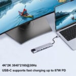 Hanstore 8 in 1 USB C Hub, USB C Adapter with 100W PD, 4K 30Hz HDMI, USB-A 3.0, USB-A 2.0, SD/TF Card Reader, USB C Data Port & 100M RJ45 Port for Smartphones/Laptops/Pad/Switch and More - Image 4