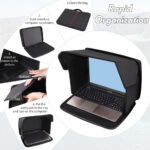 Garsent Laptop Sun Shade, Lightweight Laptop Sun Glare Shield Secret Screen Hood, Folding Laptop Hood for 16 Inches Laptops, Computer Sunshade Bag for Working Outside - Image 3