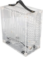ASHATA Mini ITX PC Case, 23x20.5x12cm Compact Clear Acrylic Computer Case for ITX Motherboard with 360 Degree Open Hollow Design, for FLEX Power Supply and 190mm Graphics Card (Black) - Image 3
