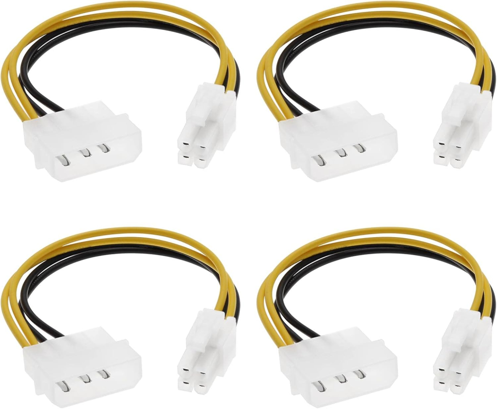 Create idea 4PCS Desktop Computer Power Supply Converter Cable 4 Pin Mo-lex Male to ATX 4 Pin Male Auxiliary Power Adapter Cable 18cm/7.1 Inch