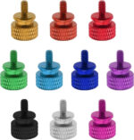 YINETTECH 10Pcs M3.5 6-32 Computer Case Thumbscrews PC Case Thumb Screws Aluminum Alloy Case Anodized Hand Fastener Computer Accessories