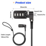 Xiatiaosann Laptop Security Lock Cable, 4 Digital Password Protection Computer Cable Security, Anti Theft Lock compatible for Dell Notebook (2 Pack) - Image 2