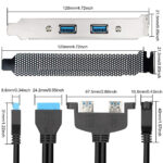 Xiatiaosann Dual USB 3.0 Female Back Panel to MB 20 Pin Header, USB3.0 Type A to USB 20 Pin with 2 Port PCI Bracket for Motherboard USB 3.0 Port Extends to Back of Computer Case - Image 5
