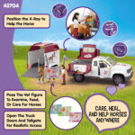 SCHLEICH Horse Club - 90 PC Mobile Vet with Trailer Playset - Includes Toy Horse Figurine, Poseable Veterinarian Figure, Moveable Truck and Accessories - Interactive Play Toys for Kids Ages 5+| 42704 - Image 5