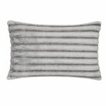 Extra Large Faux Fur Pillow in Grey, 76 x 122 cm - Image 5