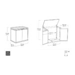 Keter Rosewood 4ft 7" x 2ft 8" (1.4 x 0.82m) 1,150 Litre Horizontal Storage Shed - Image 2