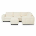 Harper Cream 5 Piece Modular Fabric Sofa with Ottoman - Image 9