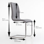 Peressini Rio Grey Faux Leather Dining Chair, 2 Pack - Image 6