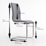 Peressini Rio Light Grey Faux Leather Dining Chair, 2 Pack - Image 6
