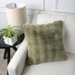 House & Home Faux Fur Bubble Cushion in White, 50 x 50 cm - Image 2