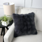 House & Home Faux Fur Bubble Cushion in White, 50 x 50 cm - Image 10