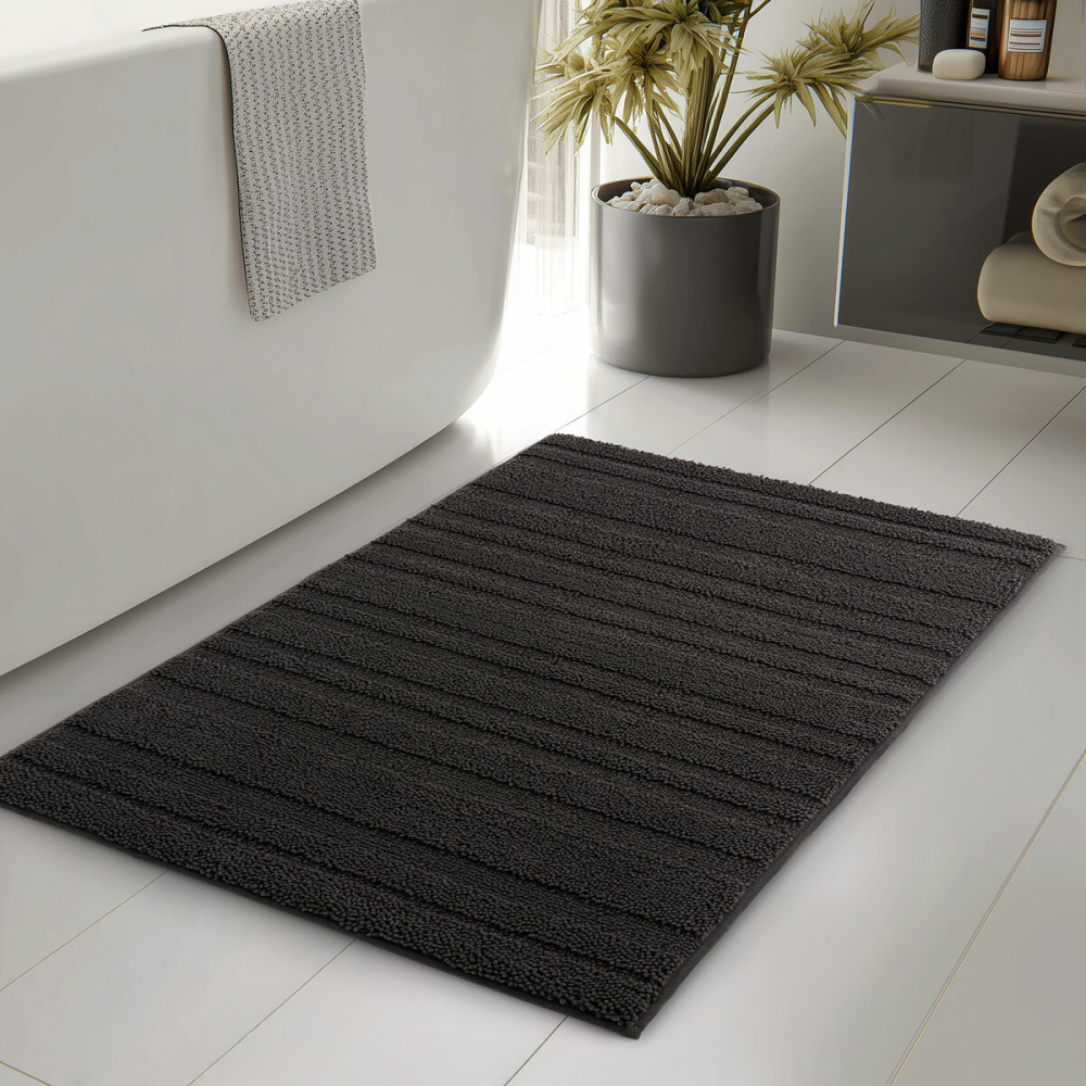 Evergrace Home Chenille Memory Foam Bath Mat in Grey, 61 x 91 cm