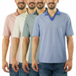 Jachs Mens Lightweight Knit Oxford Polo Shirt