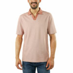 Jachs Mens Lightweight Knit Oxford Polo Shirt in Red