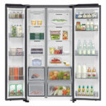 Samsung Series 6, SpaceMax RS70F65QEFEU Side by Side Fridge Freezer, E Rated in Black - Image 2