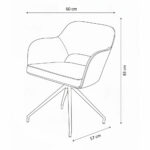 AKANTE Chicago Yellow Swivel Dining Chair, 2 Pack - Image 2