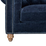 Allington 3 Seater Navy Fabric Chesterfield Sofa - Image 9