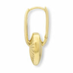 14ct Yellow Gold Textured Heart Drop Earrings - Image 8