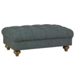 Bordeaux Fabric Footstool, Blue - Image 8