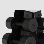 Centr 108kg Rubber Dumbbell Set with Rack - Image 8