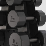 Centr 108kg Rubber Dumbbell Set with Rack - Image 9